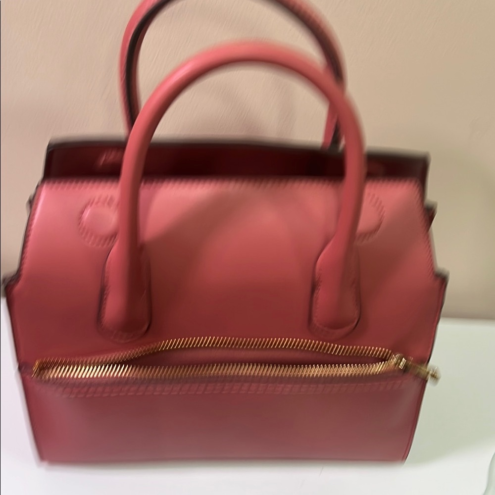 A New Day Pink Satchel with Gold Zipper Detail